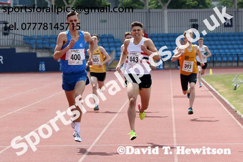 Mens under-20s 800 metres, Northern Senior and Under-20s Champs., Sports City, Manchester. Photo: David T. Hewitson/Sports for All Pics